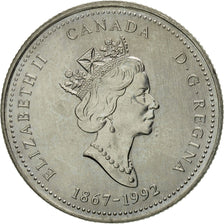 Coin, Canada, Elizabeth II, 25 Cents, 1992, Royal Canadian Mint, Ottawa