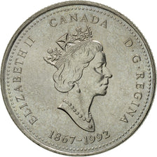 Coin, Canada, Elizabeth II, 25 Cents, 1992, Royal Canadian Mint, Ottawa