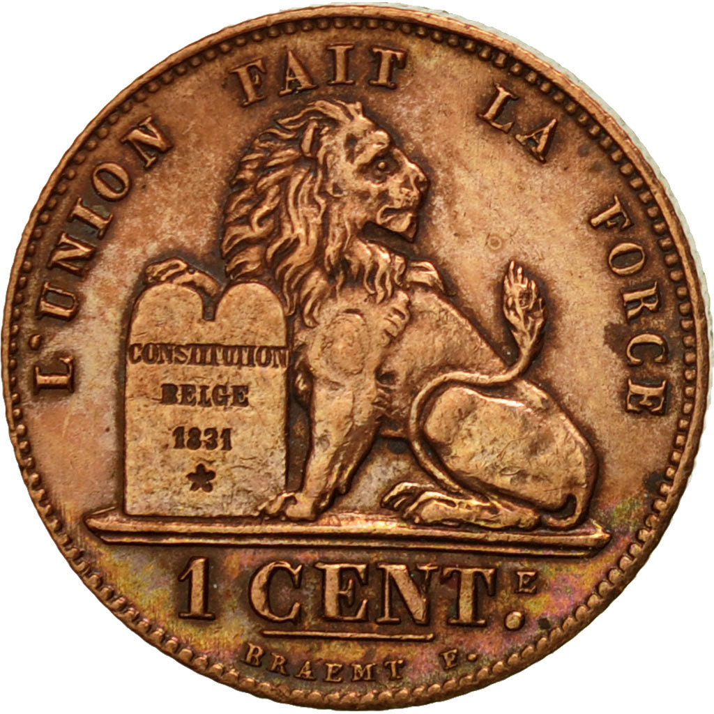 Coin, Belgium, Leopold II, Centime, 1901, AU(50-53), Copper, KM:33.1