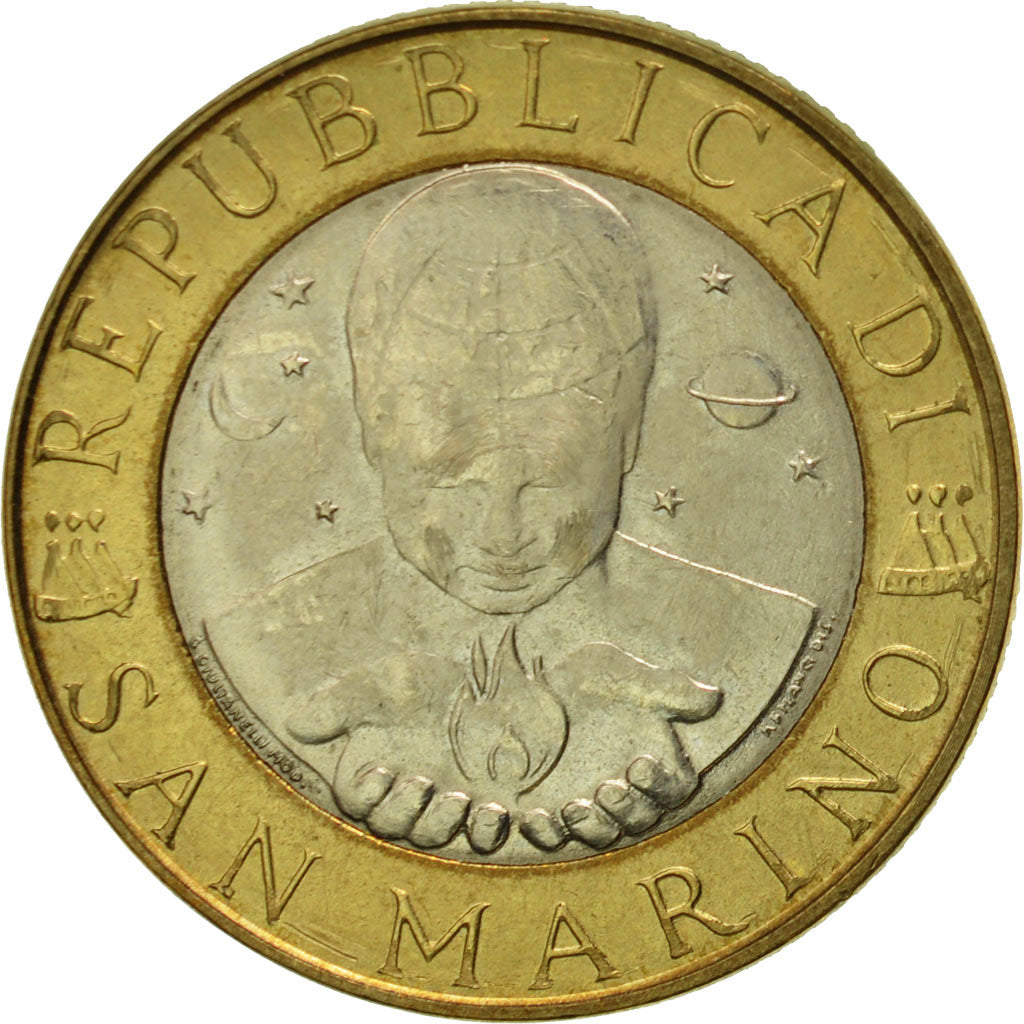 Coin, San Marino, 1000 Lire, 1998, Rome, MS(60-62), Bi-Metallic, KM:384