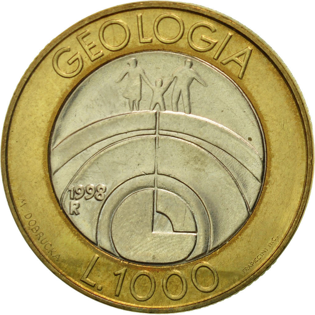 Coin, San Marino, 1000 Lire, 1998, Rome, MS(60-62), Bi-Metallic, KM:384