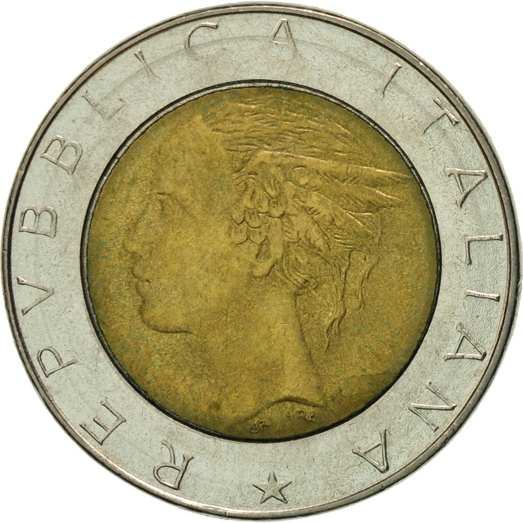 Coin, Italy, 500 Lire, 1987, Rome, EF(40-45), Bi-Metallic, KM:111