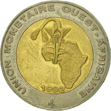 Coin, West African States, 250 Francs, 1992, Paris, AU(50-53), Bi-Metallic