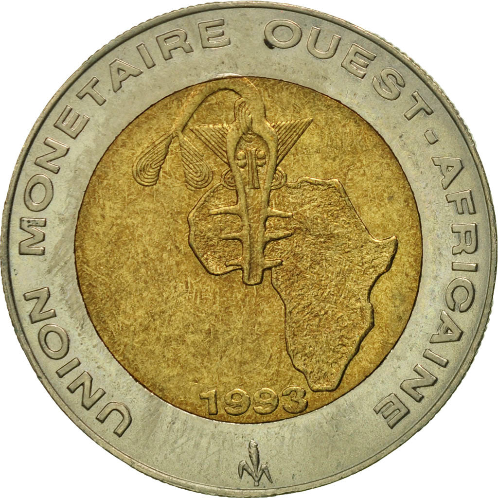 Coin, West African States, 250 Francs, 1993, Paris, AU(50-53), Bi-Metallic