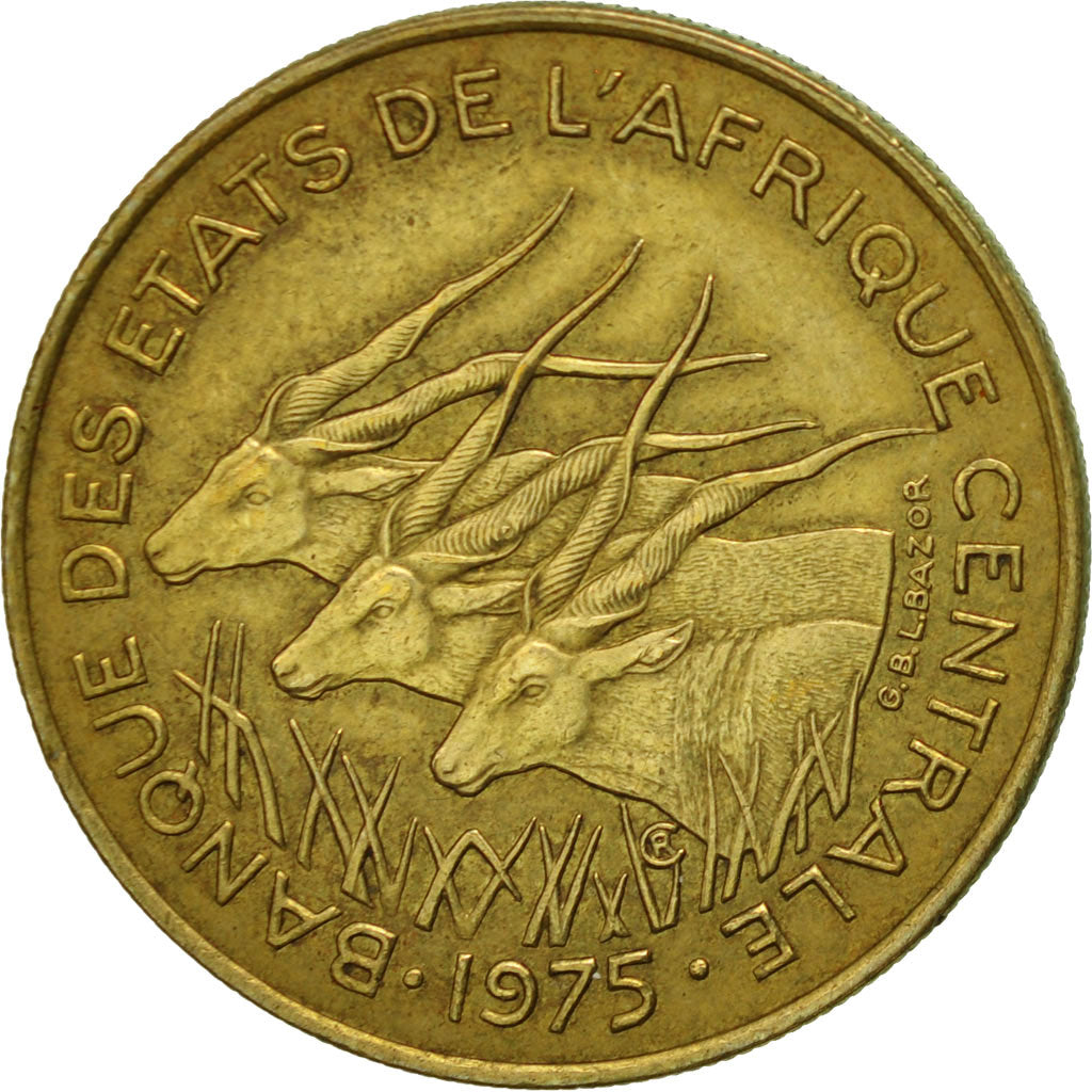 Coin, Central African States, 25 Francs, 1975, Paris, EF(40-45)