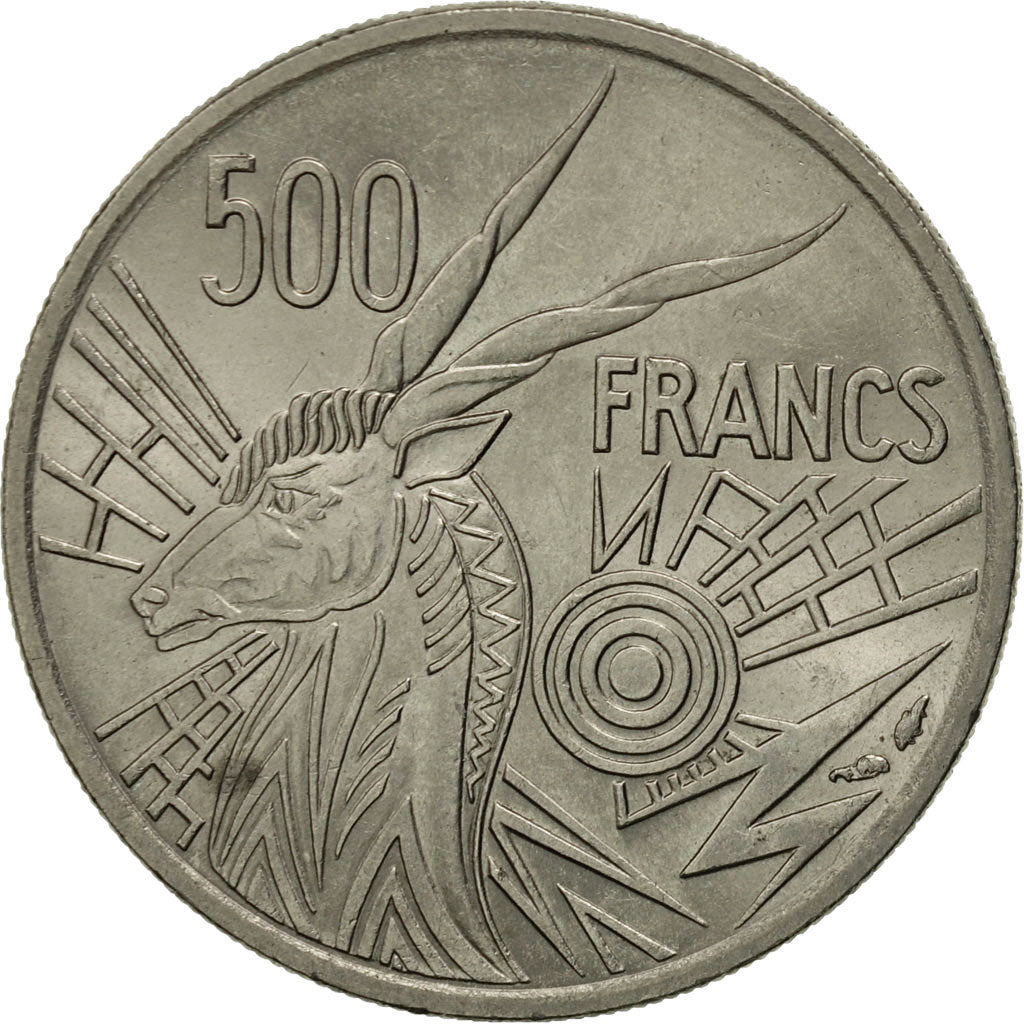 Central African States, 500 Francs, 1976, Paris, MS(60-62), Nickel, KM:12