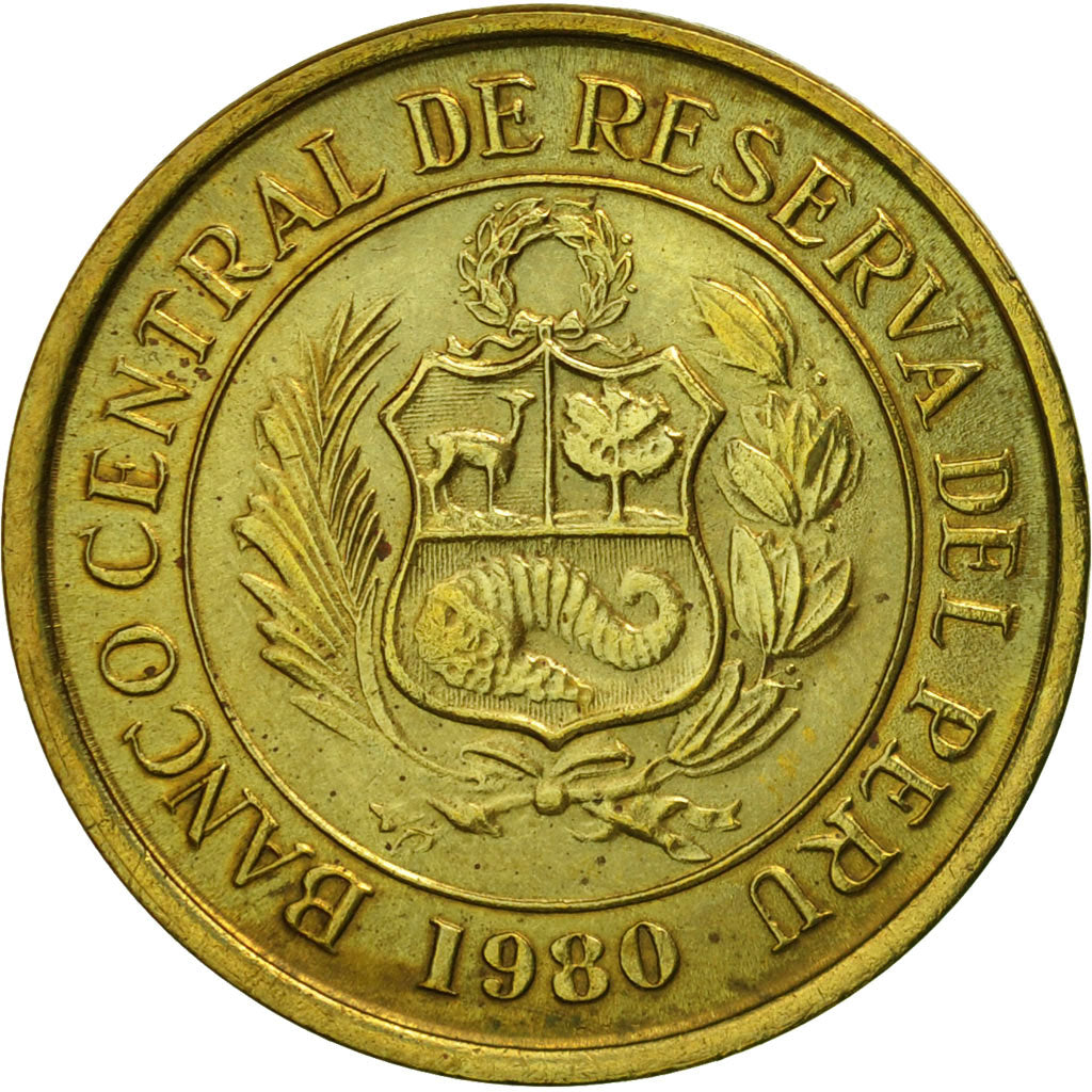 Monnaie, Pérou, 5 Soles, 1980, Lima, SUP, Laiton, KM:271
