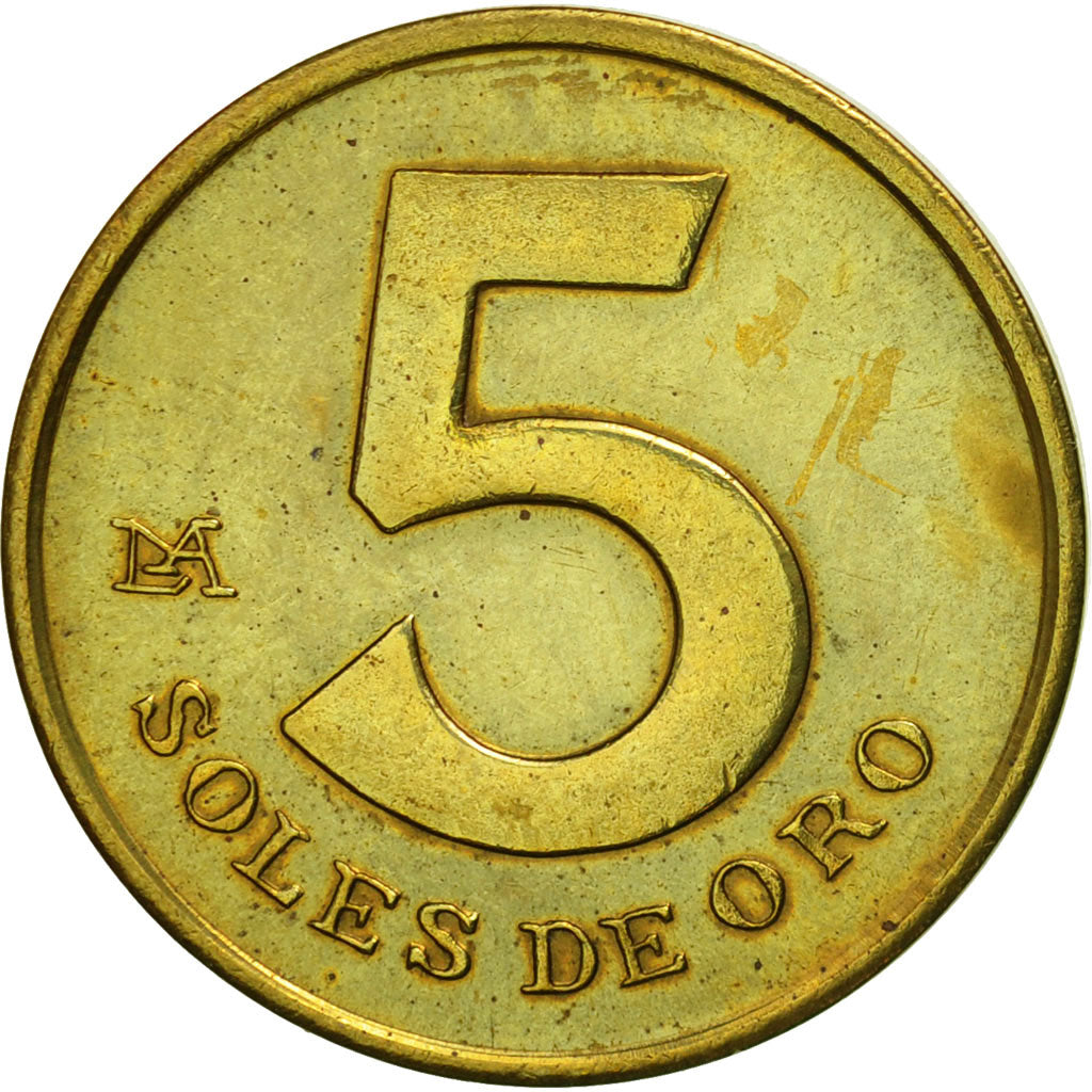 Monnaie, Pérou, 5 Soles, 1980, Lima, SUP, Laiton, KM:271