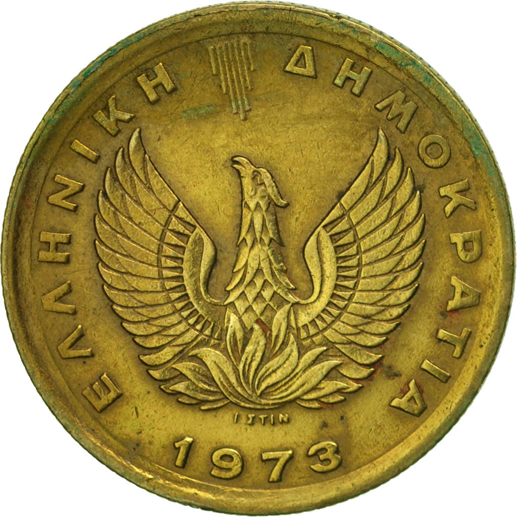 Coin, Greece, 50 Lepta, 1973, EF(40-45), Nickel-brass, KM:106