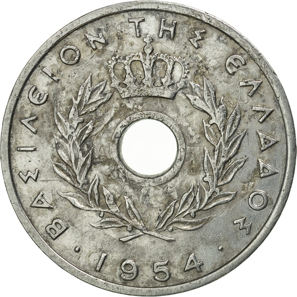 Coin, Greece, 10 Lepta, 1954, EF(40-45), Aluminum, KM:78