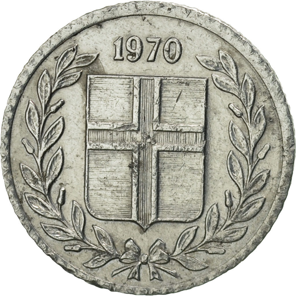 Coin, Iceland, 10 Aurar, 1970, MS(60-62), Aluminum, KM:10a