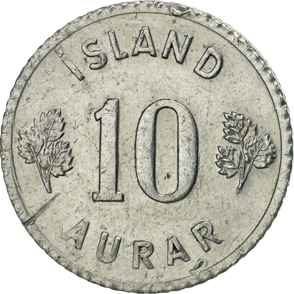 Coin, Iceland, 10 Aurar, 1970, MS(60-62), Aluminum, KM:10a