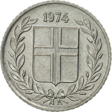 Coin, Iceland, 10 Aurar, 1974, MS(60-62), Aluminum, KM:10a