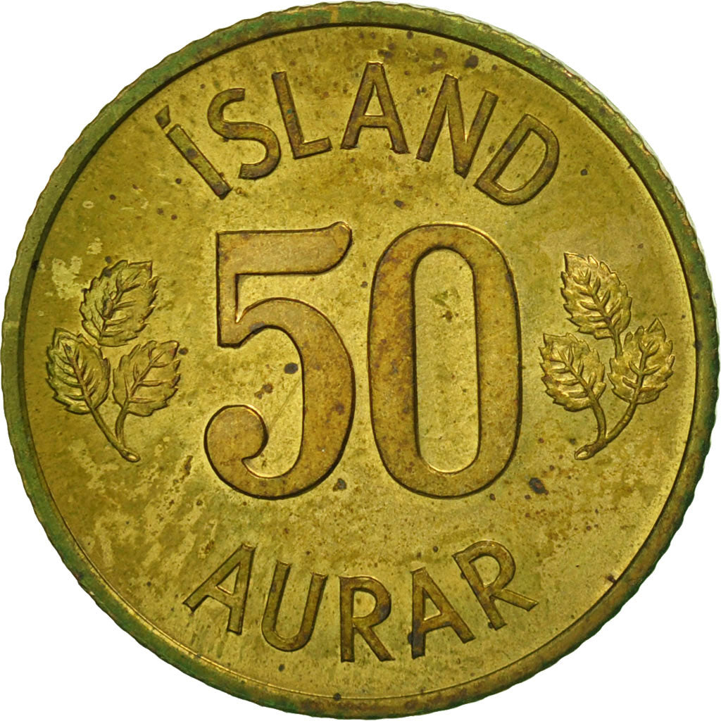 Moneta, Islanda, 50 Aurar, 1974, BB+, Nichel-ottone, KM:17