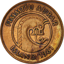 Iceland, 50 Aurar, 1981, EF(40-45), Bronze, KM:26