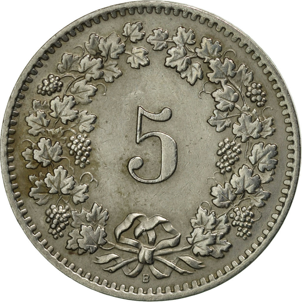 Münze, Schweiz, 5 Rappen, 1958, Bern, VZ, Copper-nickel, KM:26
