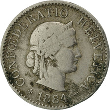 Coin, Switzerland, 5 Rappen, 1884, Bern, VF(30-35), Copper-nickel, KM:26