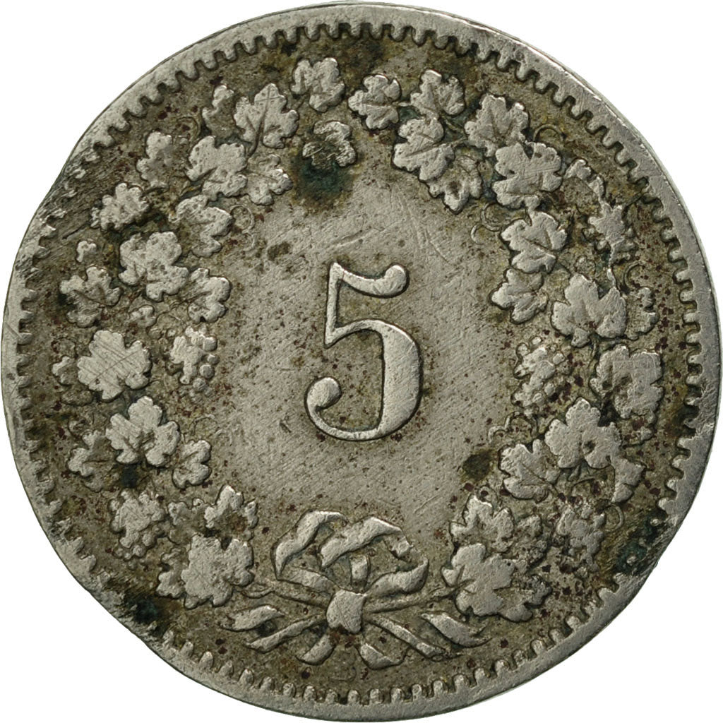 Coin, Switzerland, 5 Rappen, 1884, Bern, VF(30-35), Copper-nickel, KM:26
