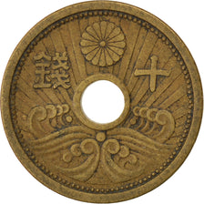 JAPAN, 10 Sen, 1939, KM #58, EF(40-45), Aluminum-Bronze, 3.96