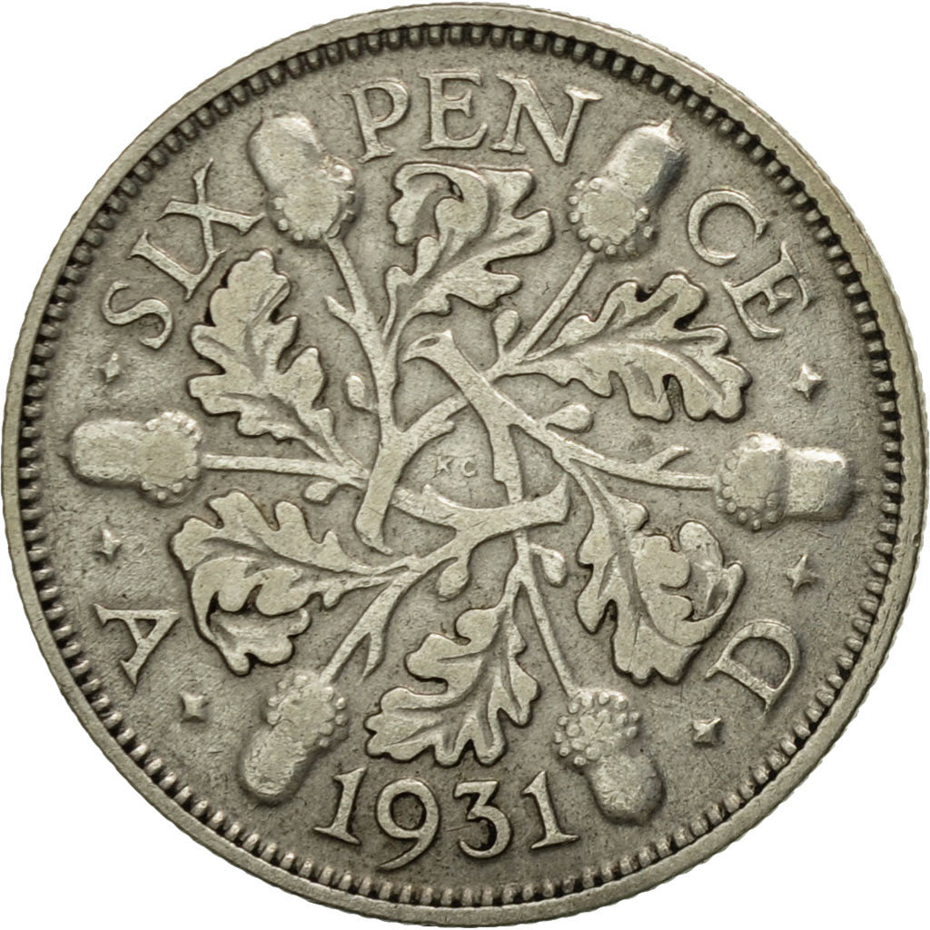 Great Britain, George V, 6 Pence, 1931, EF(40-45), Silver, KM:832