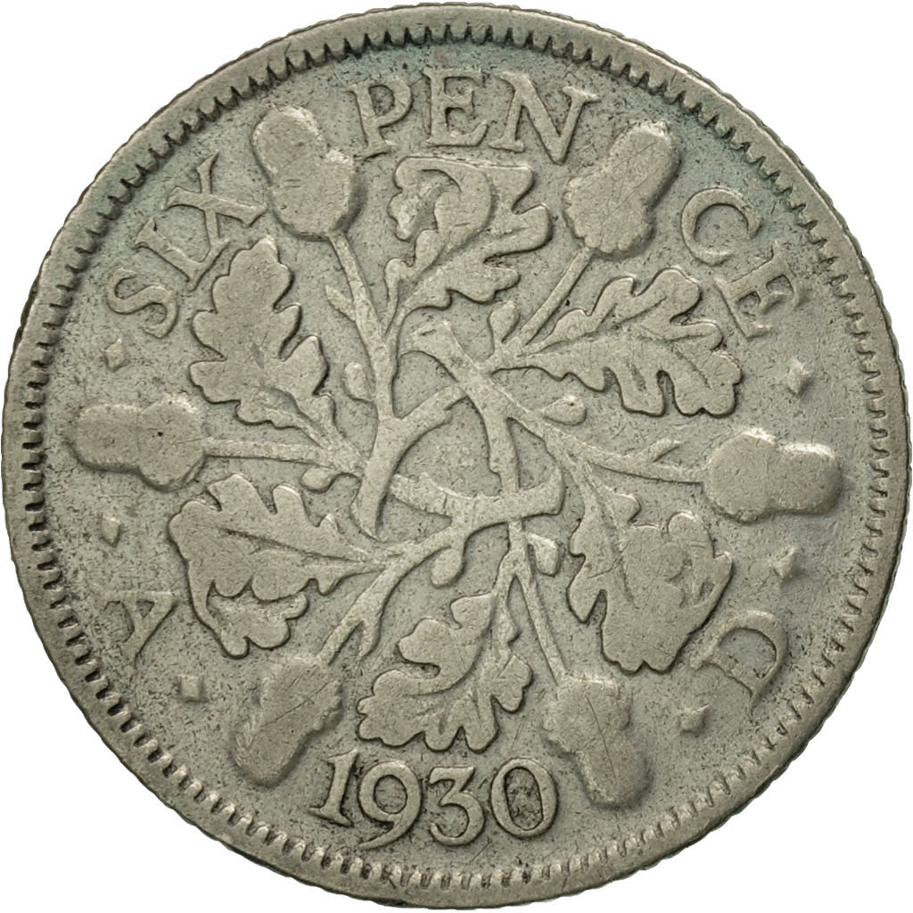 Coin, Great Britain, George V, 6 Pence, 1930, EF(40-45), Silver, KM:832