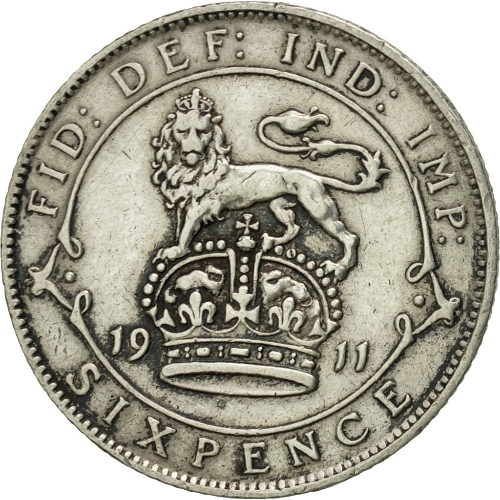 Großbritannien, George V, 6 Pence, 1911, SS, Silber, KM:815