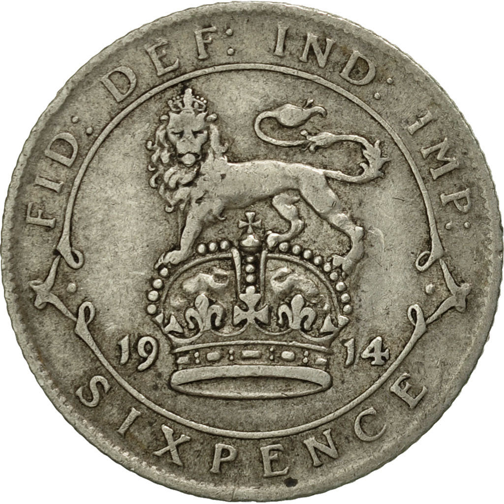 Great Britain, George V, 6 Pence, 1914, EF(40-45), Silver, KM:815