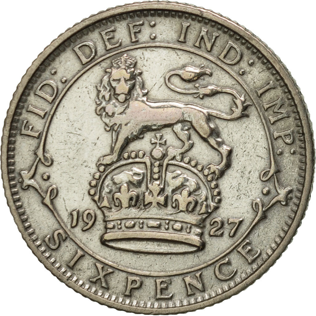 Großbritannien, George V, 6 Pence, 1927, SS, Silber, KM:828