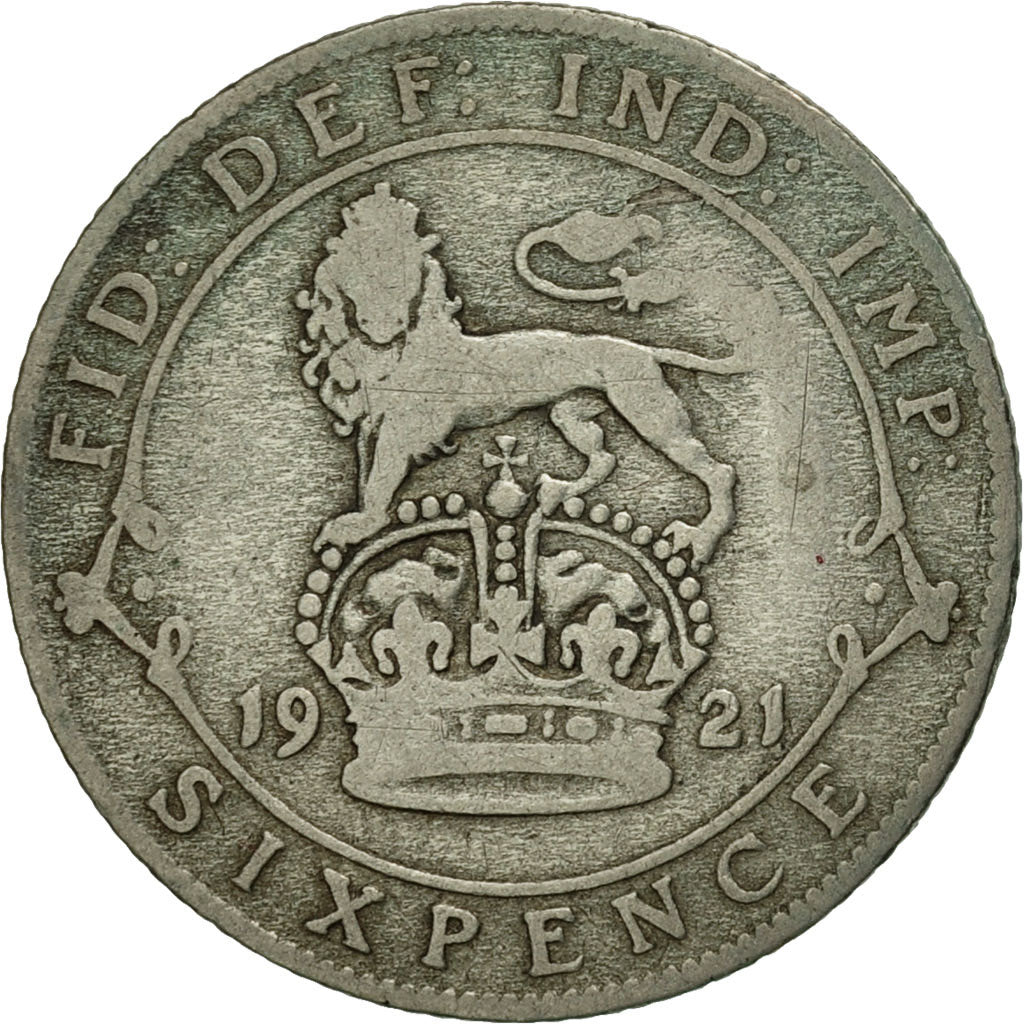 Great Britain, George V, 6 Pence, 1921, EF(40-45), Silver, KM:815a.1