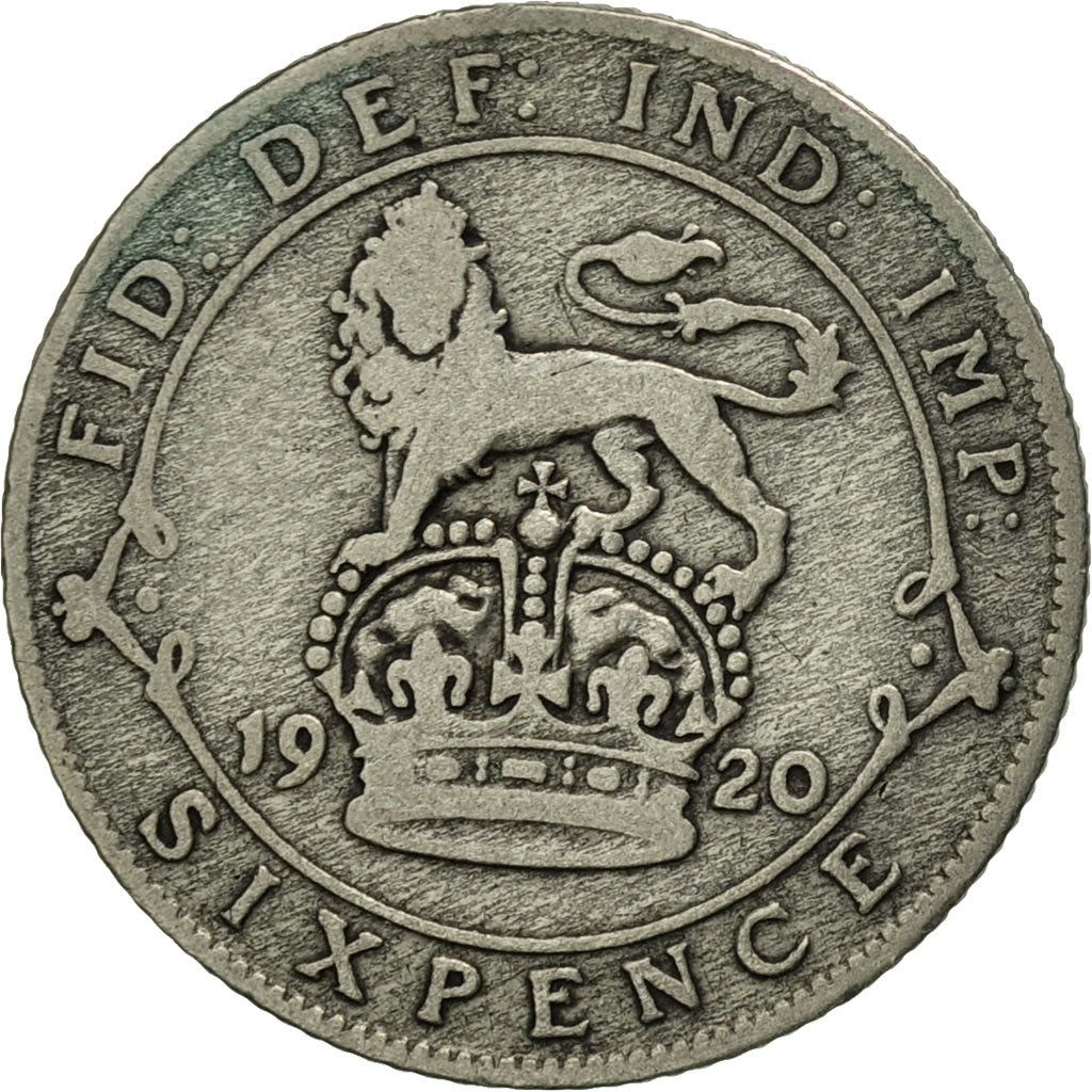 Great Britain, George V, 6 Pence, 1920, VF(30-35), Silver, KM:815