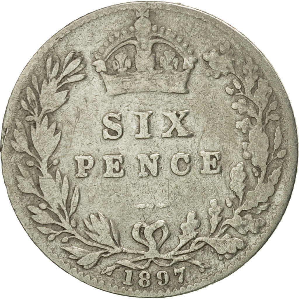 Great Britain, Victoria, 6 Pence, 1897, VF(30-35), Silver, KM:779
