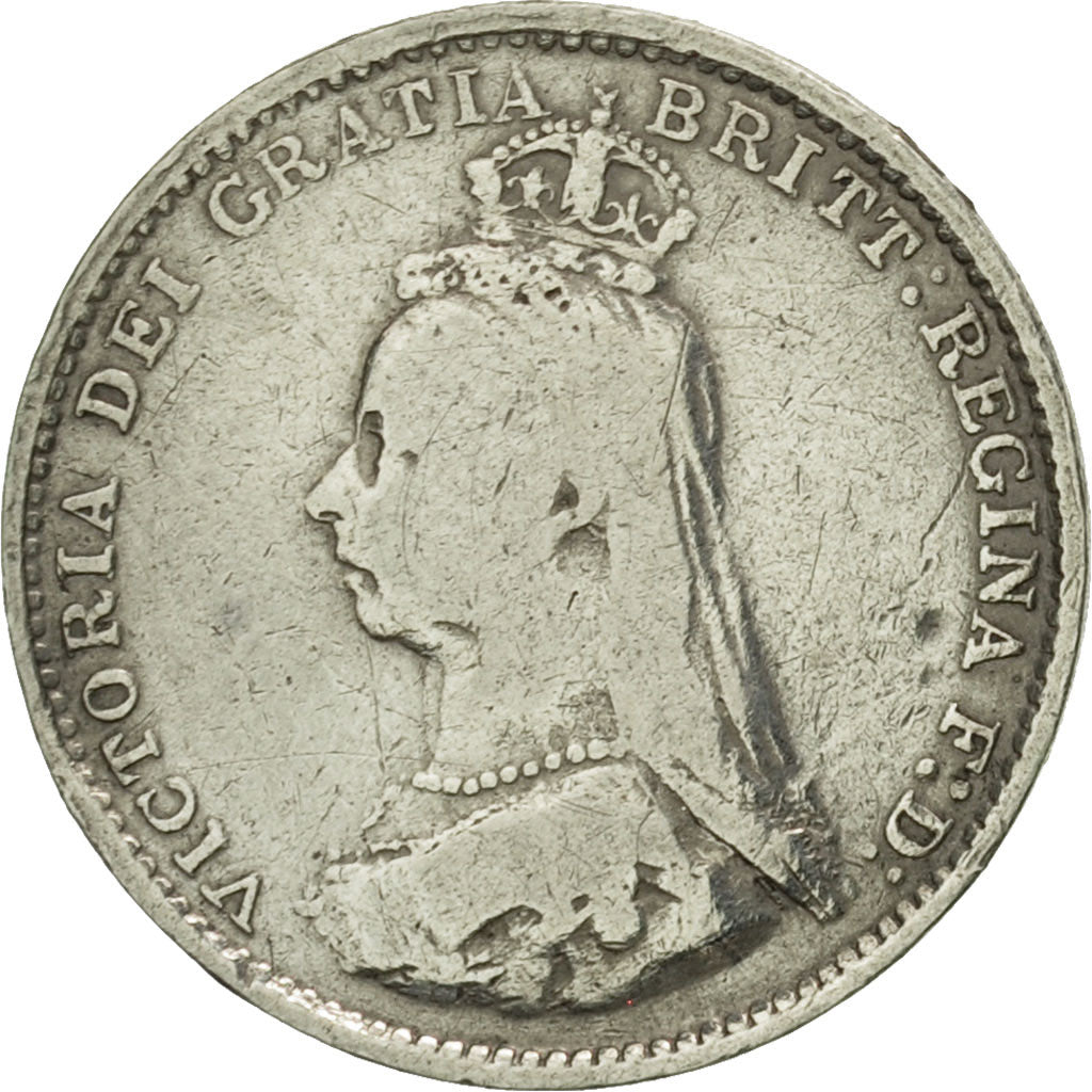 Great Britain, Victoria, 3 Pence, 1887, VF(30-35), Silver, KM:730