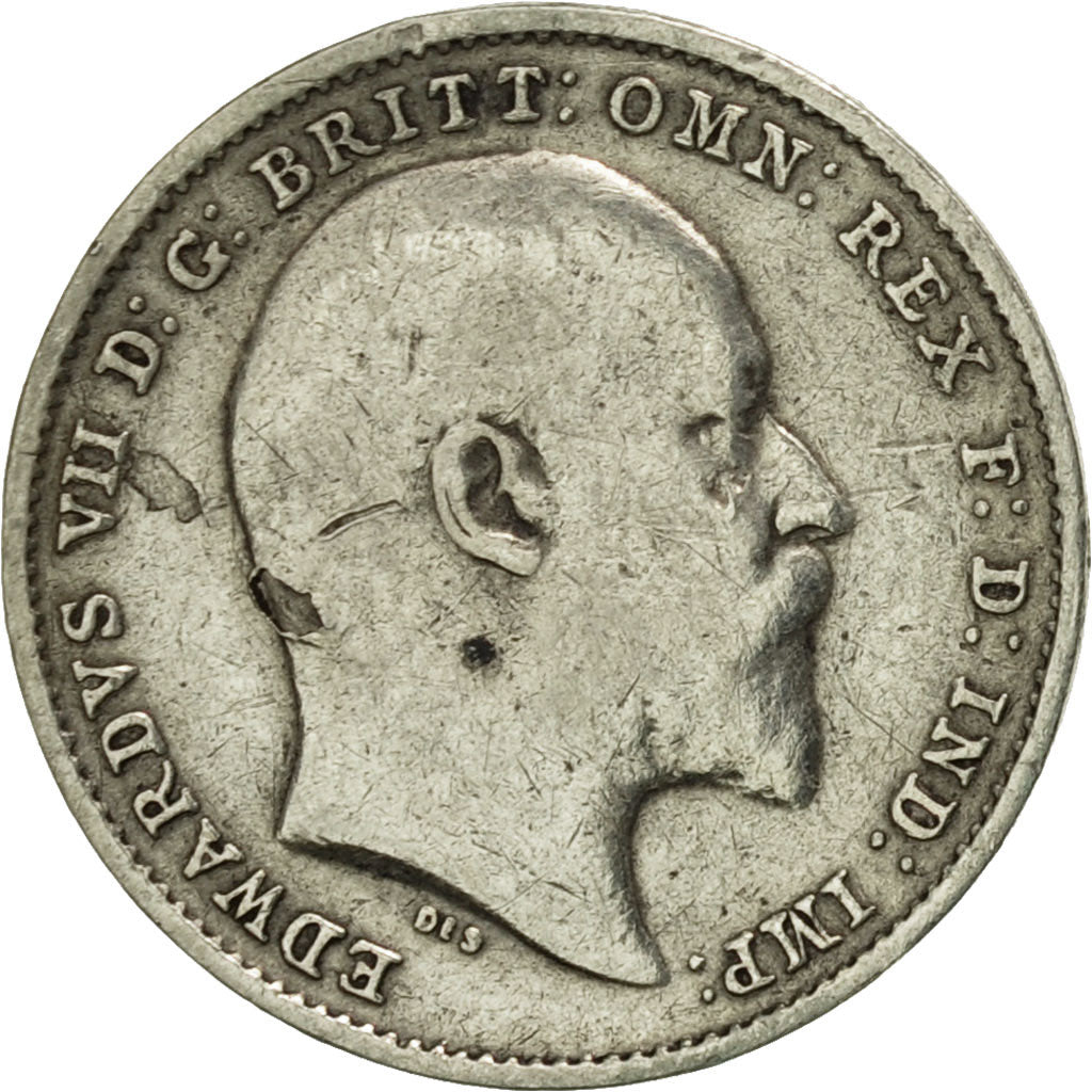 Great Britain, Edward VII, 3 Pence, 1907, EF(40-45), Silver, KM:797.2