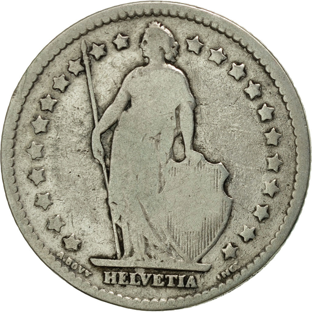 Münze, Schweiz, Franc, 1876, Bern, S+, Silber, KM:24