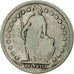 Moneta, Szwajcaria, Franc, 1876, Bern, VF(30-35), Srebro, KM:24