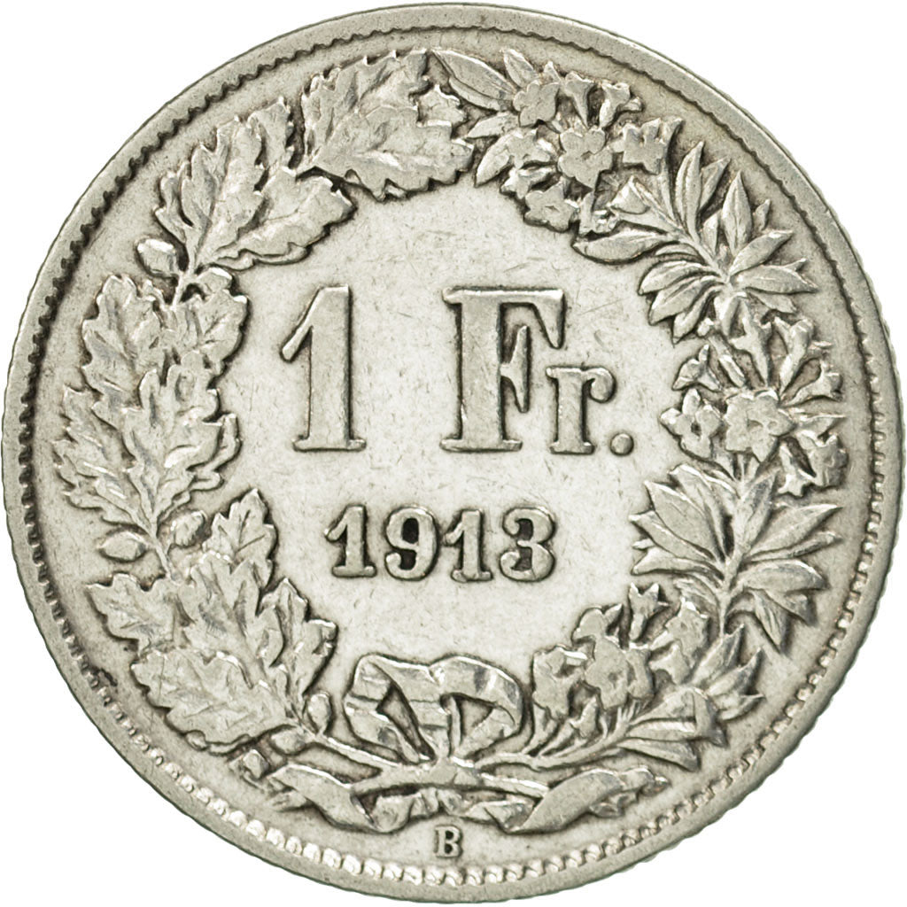 Suiza, Franc, 1913, Bern, MBC, Plata, KM:24