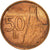 Moneta, Slovacchia, 50 Halierov, 1996, BB, Acciaio placcato rame, KM:35