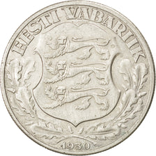 ESTONIA, 2 Krooni, 1930, KM #20, AU(55-58), Silver, 30, 11.98