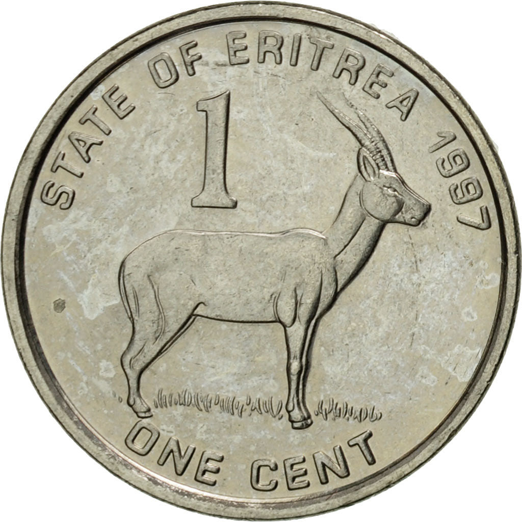 Coin, Eritrea, Cent, 1997, MS(60-62), Nickel Clad Steel, KM:43