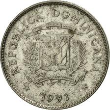 Monnaie, Dominican Republic, 10 Centavos, 1991, TTB, Nickel Clad Steel, KM:70