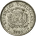 Moneda, República Dominicana, 10 Centavos, 1991, MBC, Níquel recubierto de