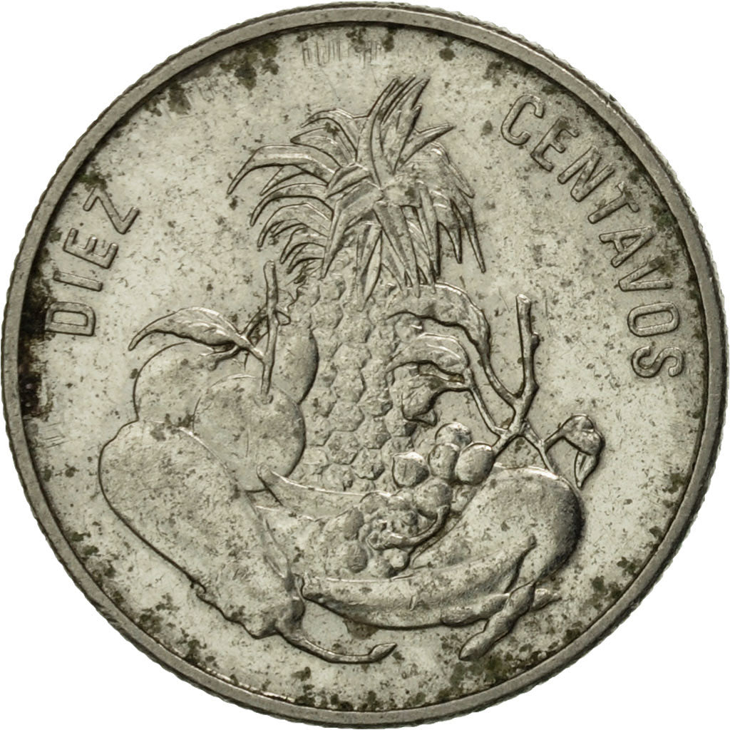 Moneda, República Dominicana, 10 Centavos, 1991, MBC, Níquel recubierto de