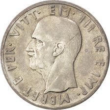 Coin, Albania, Vittorio Emanuele III, 5 Lek, 1939, Rome, AU(55-58), Silver