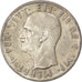 Coin, Albania, Vittorio Emanuele III, 5 Lek, 1939, Rome, AU(55-58), Silver