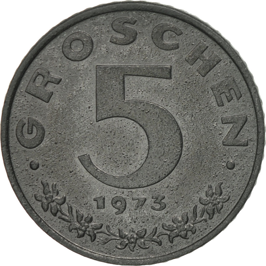 Coin, Austria, 5 Groschen, 1973, AU(55-58), Zinc, KM:2875