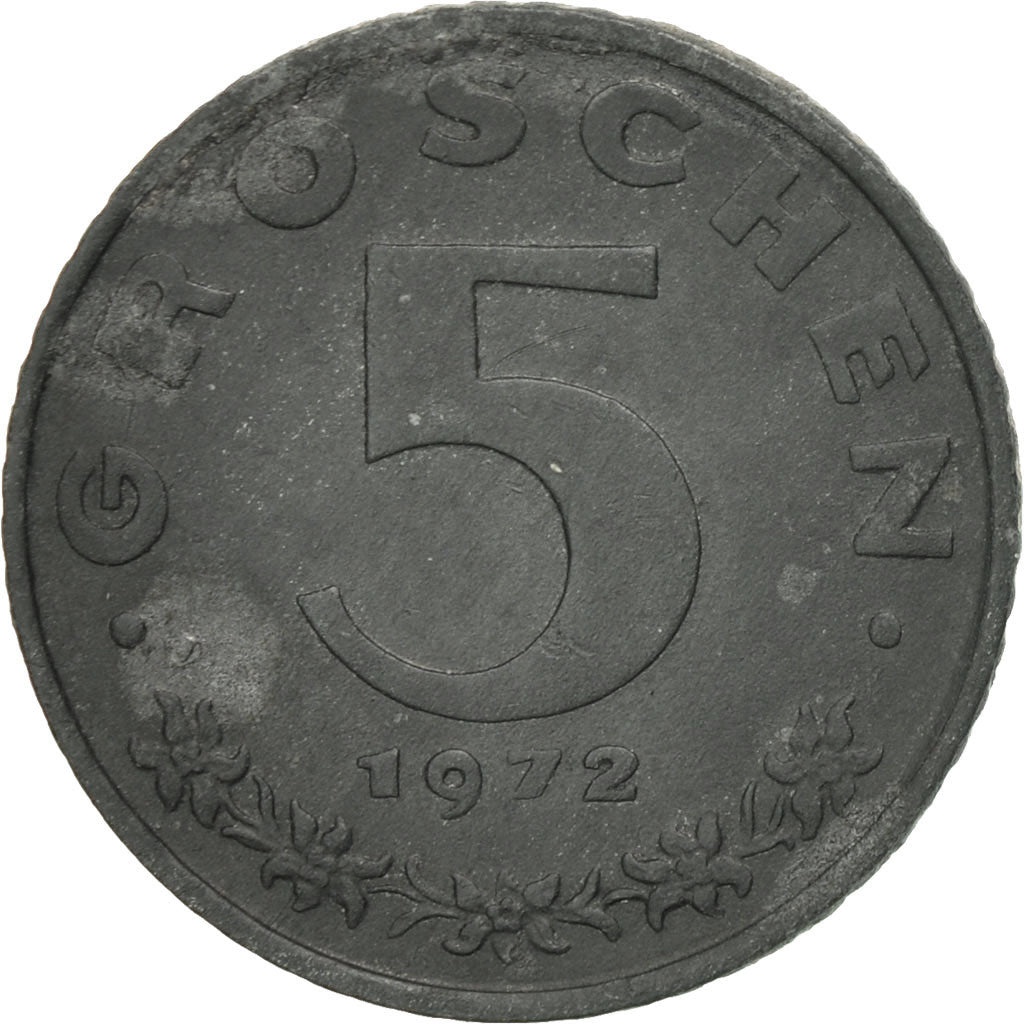 Coin, Austria, 5 Groschen, 1972, EF(40-45), Zinc, KM:2875