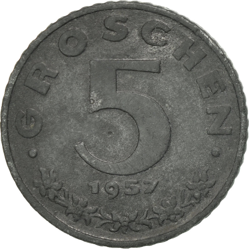 Coin, Austria, 5 Groschen, 1957, EF(40-45), Zinc, KM:2875