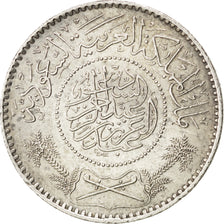 SAUDI ARABIA, Riyal, 1935, KM #18, AU(55-58), Silver, 30.5, 11.65