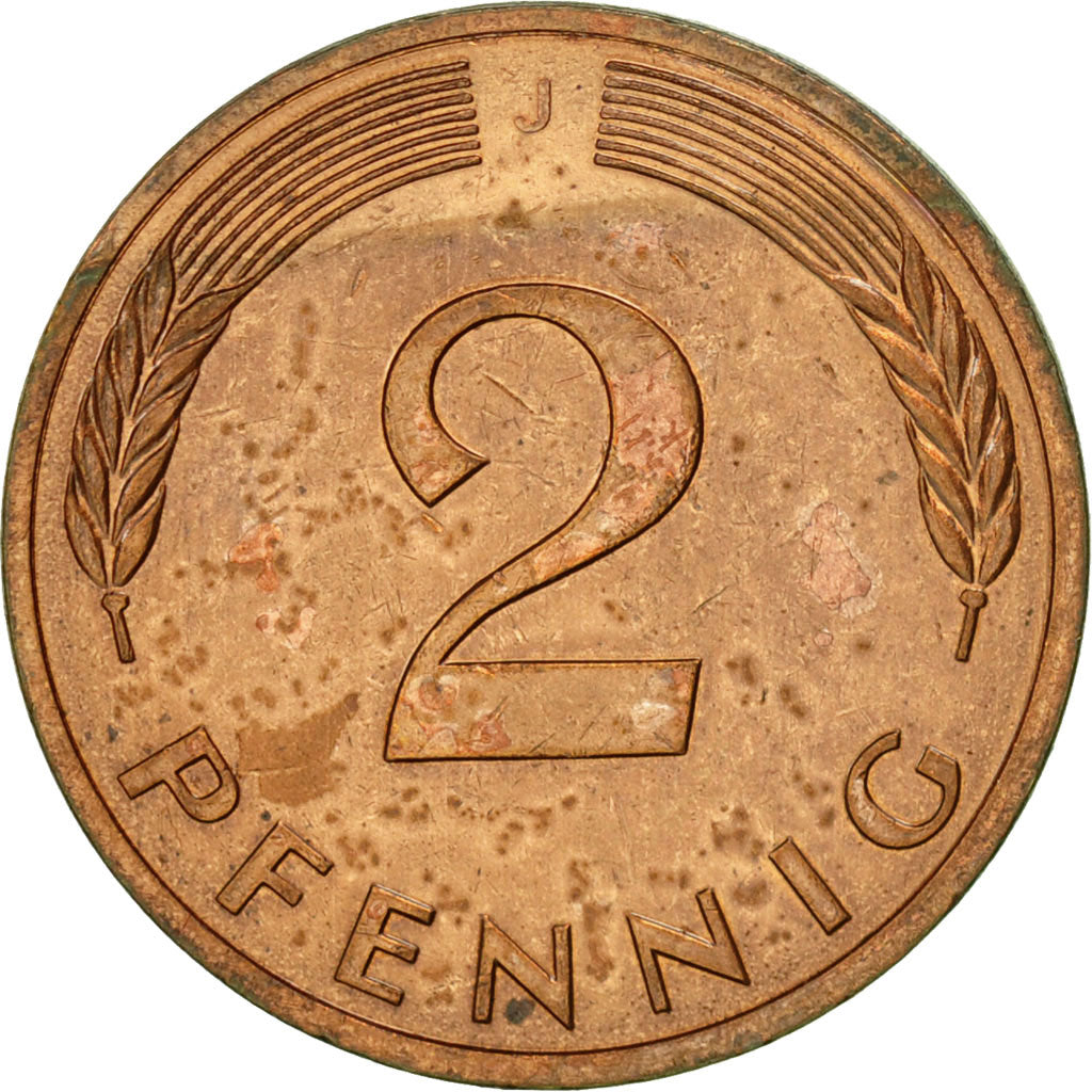Coin, GERMANY - FEDERAL REPUBLIC, 2 Pfennig, 1983, Hambourg, EF(40-45), Copper