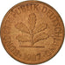Coin, GERMANY - FEDERAL REPUBLIC, 2 Pfennig, 1987, Munich, EF(40-45), Copper